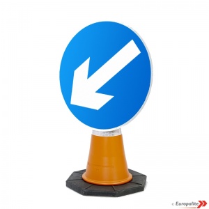 Keep Left Road Sign: Cone Sign