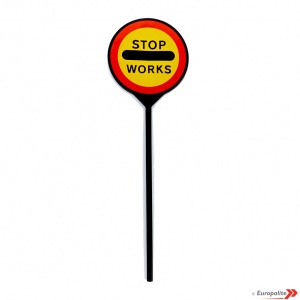 Lollipop Sign - Elite 600mm 'STOP/WORKS'